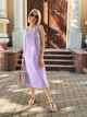 Довга однотонна сукня з льону Fashion 54/56 лавандовий - зображення 1