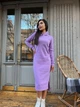 Свободное спортивное женское платье худи с капюшоном на флисе 44-46, Сиреневый - изображение 3