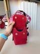 Маленькая замшевая женская сумочка-кошелёк через плечо красная из натуральной замши (0596) - изображение 4