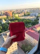 Маленькая замшевая женская сумочка-кошелёк через плечо красная из натуральной замши (0596) - изображение 6