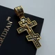 Серебряный крест Meridian 925 пробы с позолотой и чернением Кр0206з - изображение 1