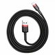 Зарядний кабель Baseus Cafule Lightning 2.4A 1m Red/Black (CALKLF-B19) - изображение 4