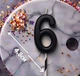 Свеча-цифра черная 6 матова для торта - изображение 1
