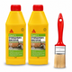 Комплект для очищення висолів від забруднень Sika Sikagard-S 1 л (2 шт) + пензель Beorol Universal 40*15 мм - зображення 1