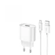 Зарядное устройство Hoco 18 Вт Quick Charge 3.0 с кабелем Micro USB 1 м Белый (C109A) - изображение 1