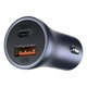 Автомобільний зарядний пристрій Baseus Golden Contactor Pro 40W USB-A/USB-C металевий Dark Grey - зображення 3