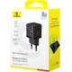 Мережевий зарядний пристрій Baseus Palm C+U 30W USB Type-A Type-C чорний - зображення 2
