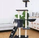 Игровой комплекс для кошек С когтеточкой домиком и лежанкой 135×49 см Черный - изображение 2