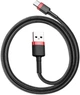 Кабель USB Type-C 3A 1м для зарядки и передачи данных черный/красный Baseus Cafule - зображення 3