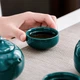 Набор посуды для чаепития Lesko S2660 Dark Green керамический чайный набор чайник Си Ши 4 пиалы - зображення 4