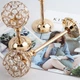 Комплект подсвечников Lesko JY-0307 Gold металлические высокие 3 предмета с хрустальными колбами - изображение 6