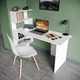 Стіл комп’ютерний/письмовий з полицями Moreli ST-0015 1416x1226x600 Білий - зображення 2