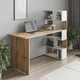 Стіл комп’ютерний/письмовий з полицями Moreli ST-0015 1416x1226x600 Апалачі-Білий - зображення 1