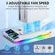 Подставка для PS5 охлаждающая зарядная станция 2 контроллера RGB вентилятор 3 USB порта держатель консоли и аксессуаров - изображение 9