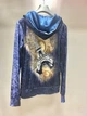 Костюм жіночий спортивний міський велюровий з капюшоном 2XL синій - изображение 8