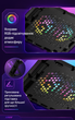 Охлаждающая подставка для ноутбука с 6 тихими вентиляторами, RGB-подсветкой, USB и регулировкой скорости - изображение 4