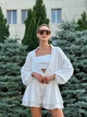Жіночий шовковий костюм (бомбер+топ+шорти) Uaclothes 42-44 Молочний (like38871-193071349) - изображение 2
