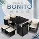 Комплект садовой мебели MEBEL ELITE BONITO черный (круглый стол 4 кресла 2 пуфа) - изображение 1