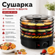 Сушилка для овощей и фруктов Zepline ZP-029 дегидратор 800 Вт с 5 поддонами, электросушилка для грибов, ягод, трав, регулировкой температуры 35–70 °C, функцией вентилятора, прозрачной крышкой, черная - изображение 3