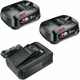 Набір Bosch: 2 аккумулятора PBA 18V 2.5Ah + зарядний пристрій AL 18V-44 (1600A031T5) - изображение 1