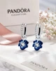 Сережки срібло проба 925 Original стиль Pandora Фіалка фіаніти паве 8812 - изображение 3