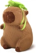 Мягкая плюшевая игрушка Капибара Capybara с рюкзачком черепашкой на спине 23см - изображение 1