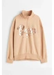 Підлітковий теплий світшот на флісі оверсайз для дівчинки H&M 271094718 158 см Світло-коричневий (2727000119331) - зображення 3