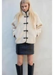 Кожушок жіночий H&M 271246402 XS Кремовий/Чорний (2727000134105) - зображення 1