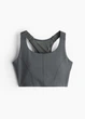 Спортивний топ для фітнесу жіночий H&M 271124757_grey S Сірий (2727000105815) - зображення 4