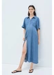 Платье-рубашка для беременных миди летнее женское H&M 271277307 M Синее (2727000118495) - изображение 2