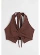 Топ женский H&M 271048356 L Коричневый (2727000141868) - изображение 4
