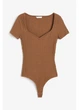 Боді-футболка бавовняна жіноча H&M 271171542_brown S Коричнева (2727000135270) - зображення 1