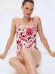 Купальник слитный женский H&M 271295096 XL Белый/Красный (2727000143589) - изображение 1
