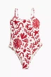 Купальник слитный женский H&M 271295096 XL Белый/Красный (2727000143589) - изображение 4