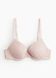 Бюстгальтер с косточками с Push-up кружевной H&M 271232588 75C Пудровый (2727000101817) - изображение 1