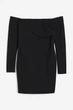 Платье короткое осеннее женское H&M 271208227 XS Черное (2727000135591) - изображение 1