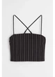 Топ женский H&M 271067128 L Черный/Белый (2727000137618) - изображение 2