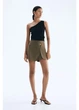 Спідниця-шорти міні осіння пряма жіноча H&M 271283680_khaki L Хакі (2727000121853) - зображення 2
