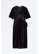 Платье для беременных на запах миди осеннее женское H&M 271088684 XL Черное (2727000142087) - изображение 1