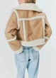 Дубленка из искусственной кожи женская H&M 271161636 XS Коричневый/Белый (2727000090869) - изображение 2