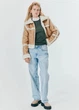 Дубленка из искусственной кожи женская H&M 271161636 XS Коричневый/Белый (2727000090869) - изображение 3