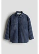 Детская рубашка для мальчика H&M 271266801 110 см Темно-синий/Белый (2727000136321) - изображение 1