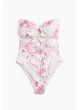 Купальник слитный женский H&M 271271838 XS Розовый/Белый (2727000123192) - изображение 4