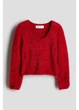 Підлітковий в'язаний светр для дівчинки H&M 271248175 146 см Червоний (2727000122379) - зображення 1