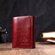 Кошелек женский GRANDE PELLE из натуральной кожи с монетницей Тройного сложения Бордовый 55737 - изображение 6