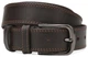 Черный мужской кожаный ремень под брюки и джинсы Borsa Leather натуральная кожа классическая металлическая пряжка 54038 - изображение 1