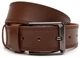 Мужской кожаный ремень Borsa Leather из натуральной кожи коричневый с классической металлической пряжкой для брюк и джинсов 70446 - изображение 1