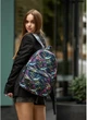Жіночий міський рюкзак Sambag Brix ABSTRACT темно-синій із тканини Oxford з пеналом для навчання та повсякденного використання 70723 - зображення 10