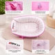 Детская надувная ванночка Intime Baby Bath Tub с подушкой и ножным насосом для купания ребенка со сливом 98х65х28 см розовая - изображение 4