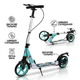 Самокат двухколесный складной с колесами 200мм и дисковым тормозом Scooter City Riding 659 Mint-White - изображение 1